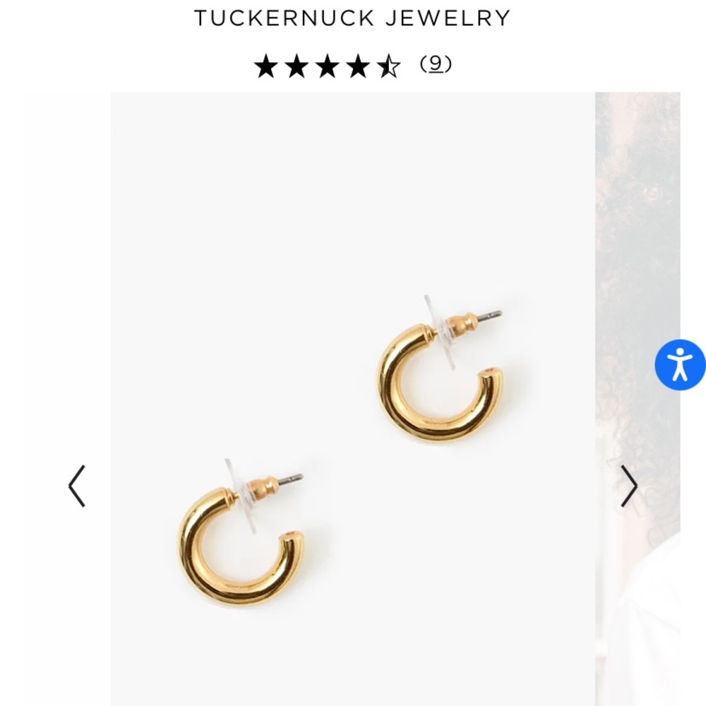 Gold mini hoop earrings, never worn